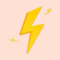 Free vector cute lightning bolt sticker, printable weather clipart vector