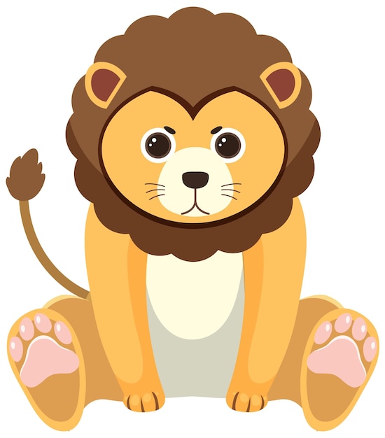 Cute lion in flat style