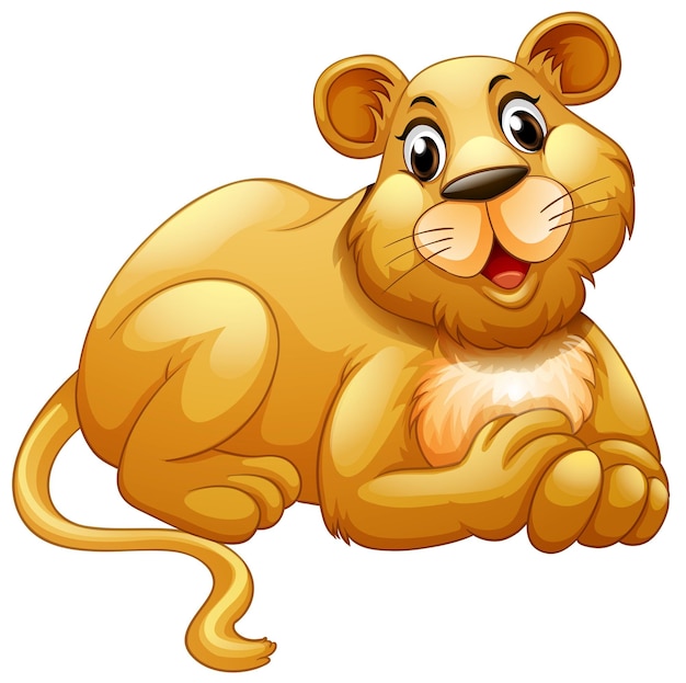 Free vector cute lion with happy face