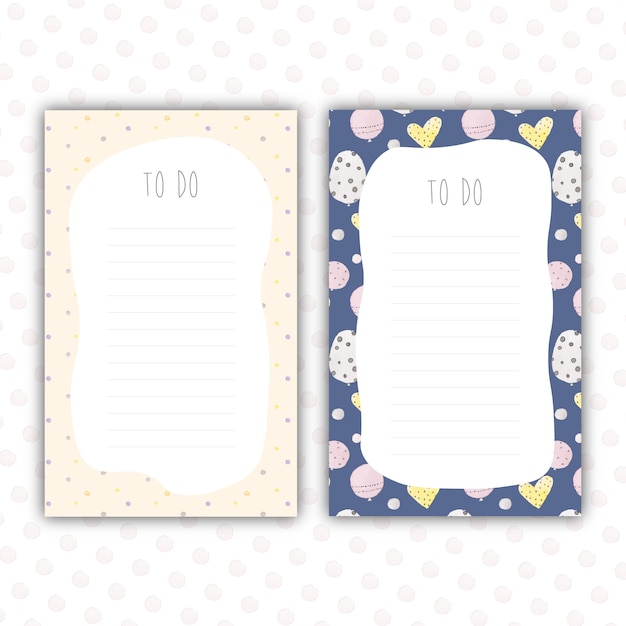 Cute to do lists with watercolor patterns