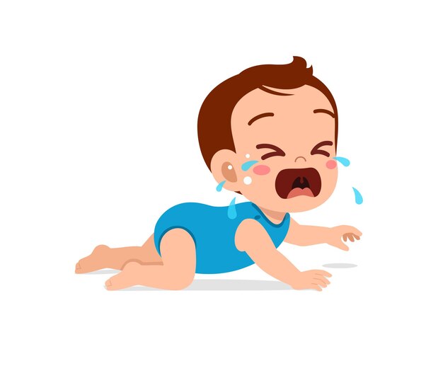 さまざまな活動のかわいい小さな赤ちゃんや幼児の男の子のイラスト漫画セット プレミアムベクター