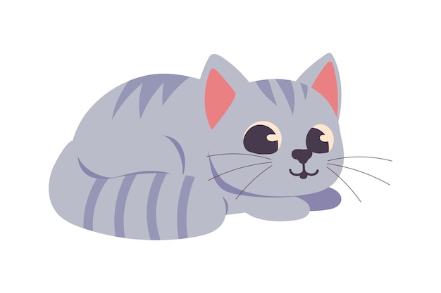 Free vector cute little cat icon isolated