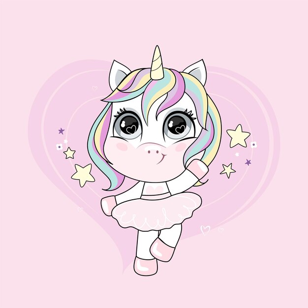かわいい女の子のバレエを踊る手描きイラストとパターン プレミアムベクター