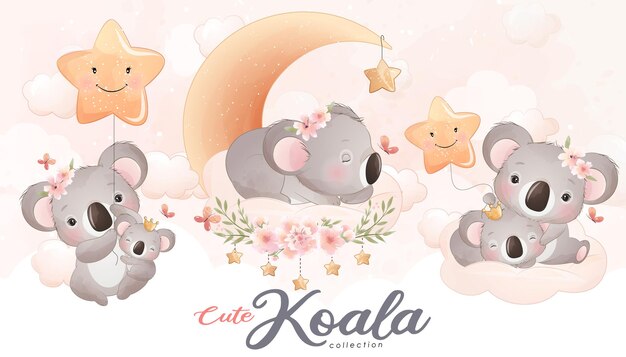 かわいいコヤラのカップルと結婚記念日カード 無料のベクター