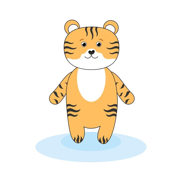 Cute little tiger on a white background. the symbol of the new year 2022. chinese tiger new year.