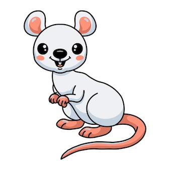 かわいい小さな白いマウスの漫画