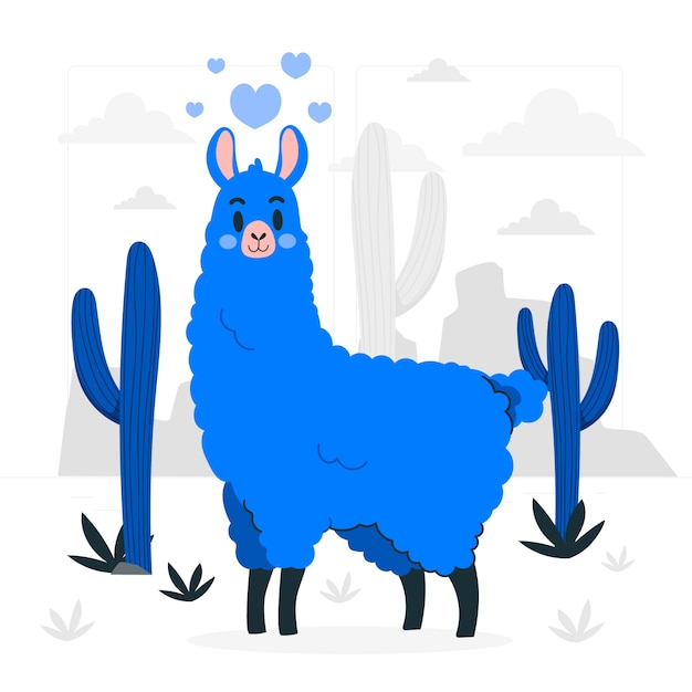 Cute llama concept illustration