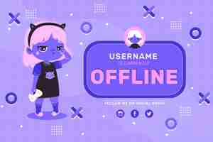 Free vector cute looking banner for offline twitch platform