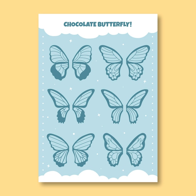 Free vector cute making chocolate butterfly worksheet