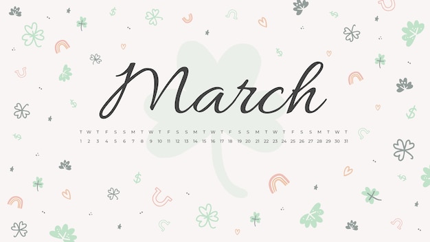 Free vector cute march desktop wallpaper