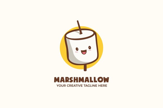 手描きのマシュマロ お菓子のカラフルなイラスト プレミアムベクター