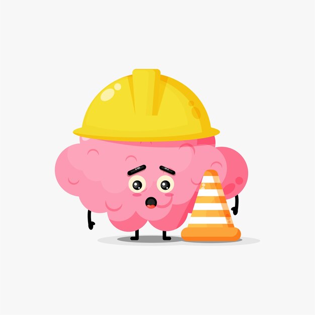 プレミアムベクター かわいい面白い脳感情セット ベクトルフラット漫画キャライラストアイコン