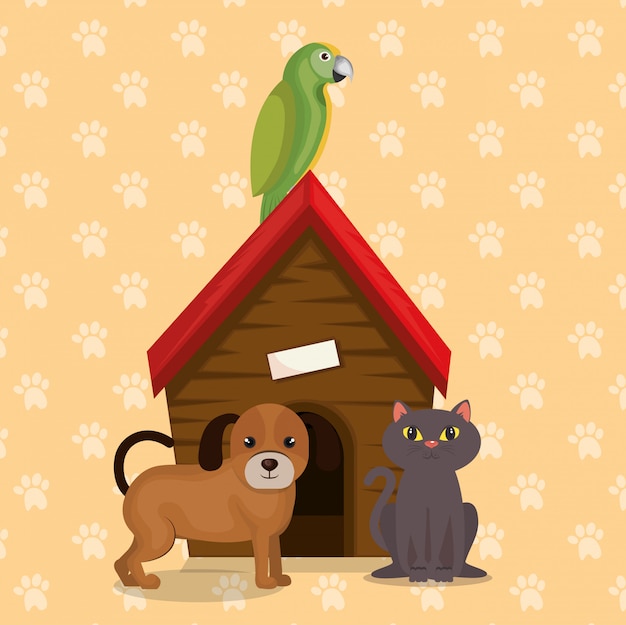 Free vector cute mascots and pet shop icons