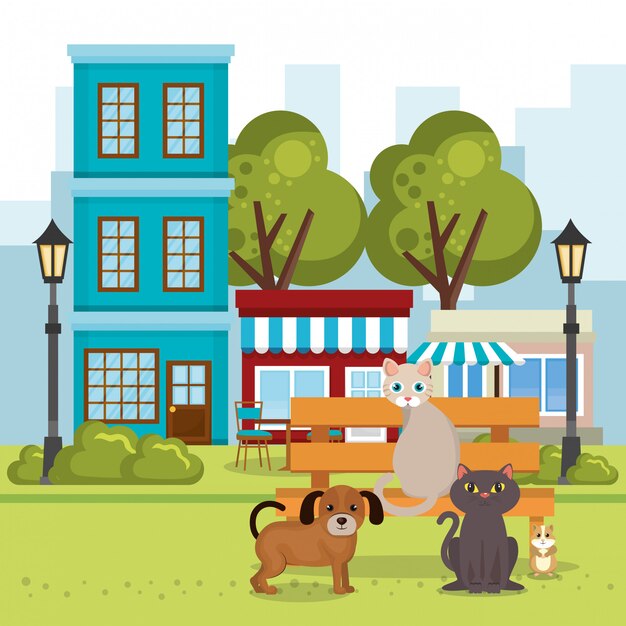 cute mascots and pet shop icons