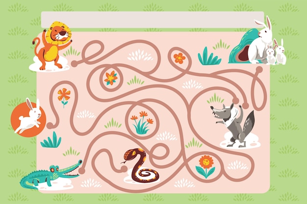 Free vector cute maze for kids