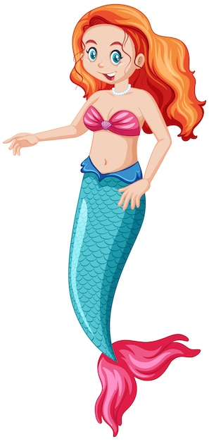 Cute mermaid cartoon character