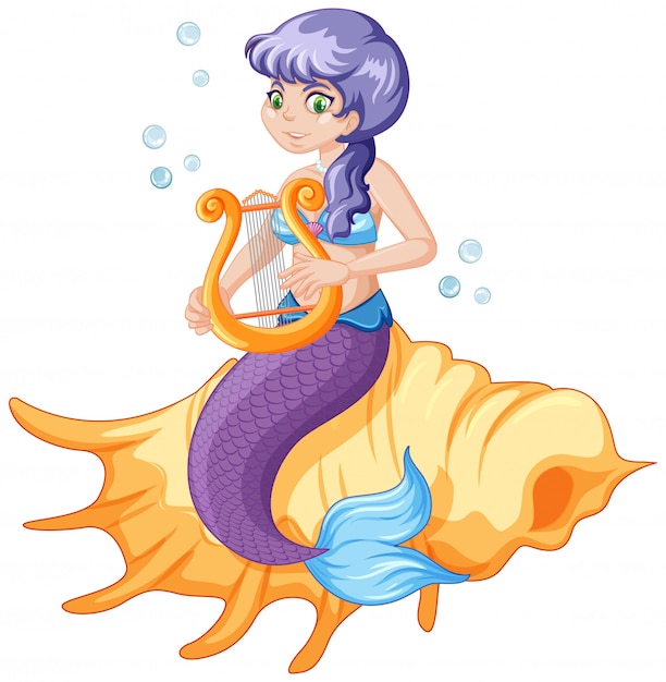 Free vector cute mermaid cartoon character