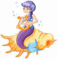 Free vector cute mermaid cartoon character