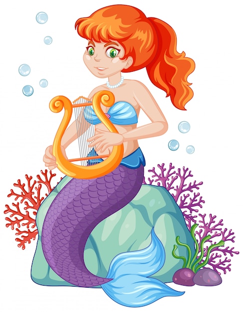 Cute mermaid cartoon character