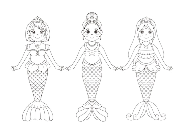 66 Collection Mermaid Coloring Pages Cute  HD