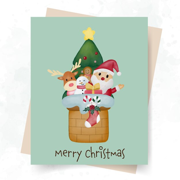 面白いクリスマスグリーティングカード プレミアムベクター