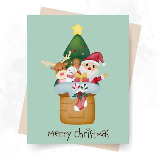 面白いクリスマスグリーティングカード プレミアムベクター