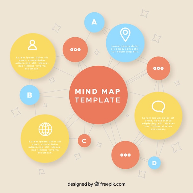 Free vector cute mind map with circles