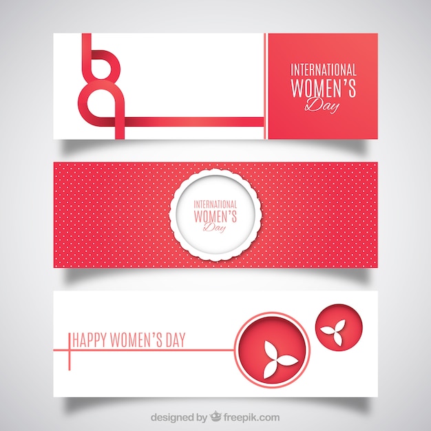 Cute modern women's day banners