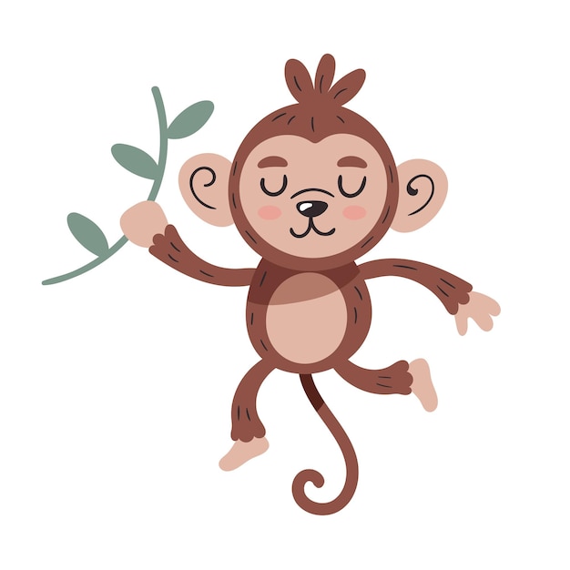 Free vector cute monkey animal