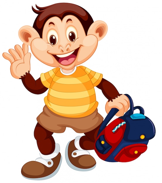 Free vector a cute monkey charcter