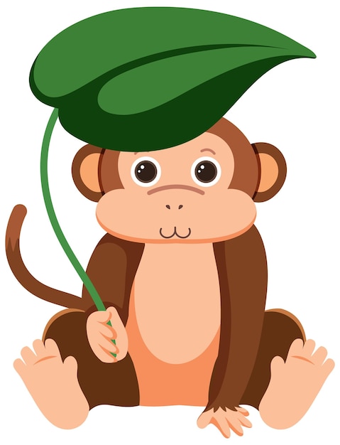 Free vector cute monkey in flat cartoon style