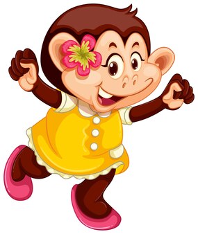 Cute Monkey In Human-like Pose Isolated