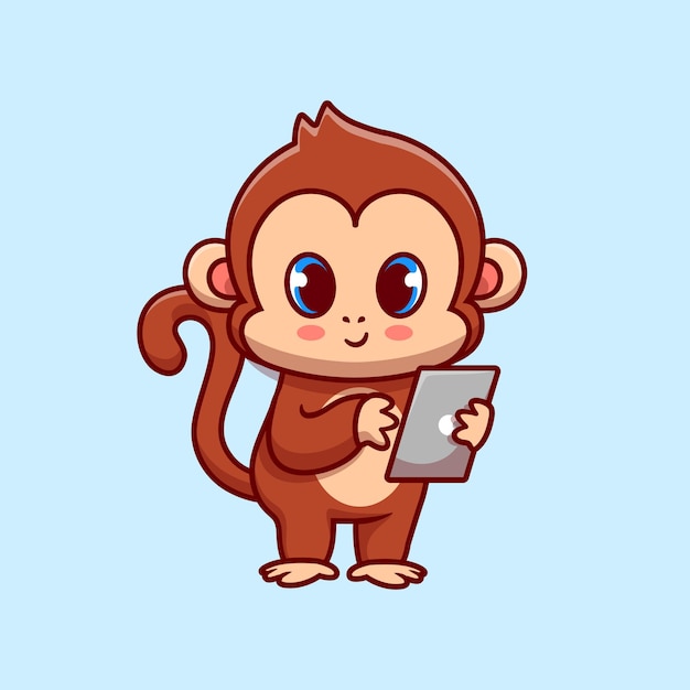 Cute monkey with gadget