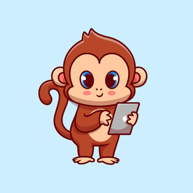 Милая обезьяна с гаджетом
