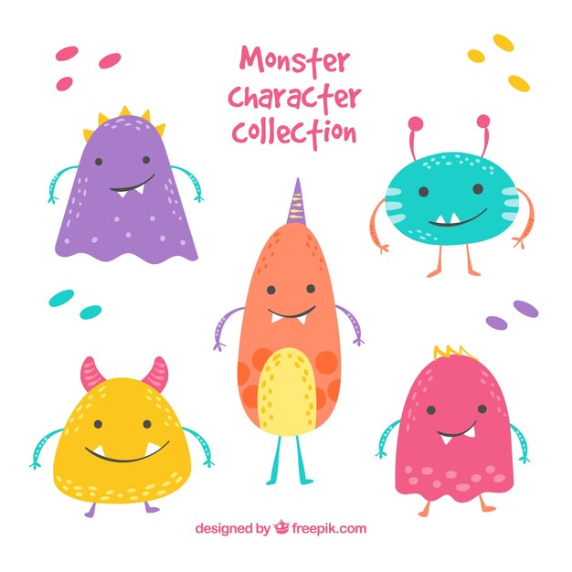 cute monster collection of five