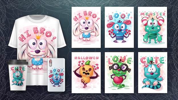 Cute monster - poster and merchandising