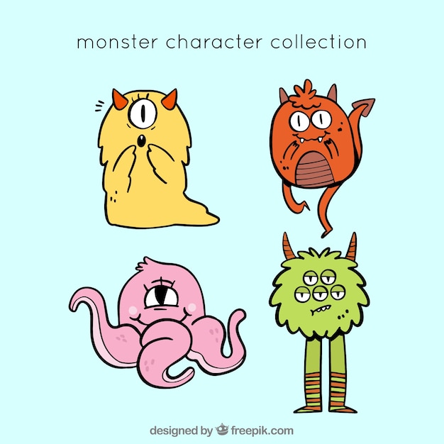 Cute monsters character collection 