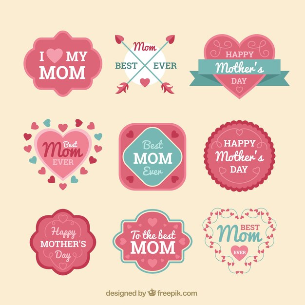 Cute mother's day label pack