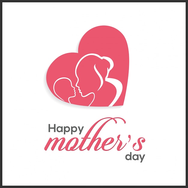 Cute mother's day lettering illustration