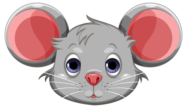 Cute mouse cartoon head isolated