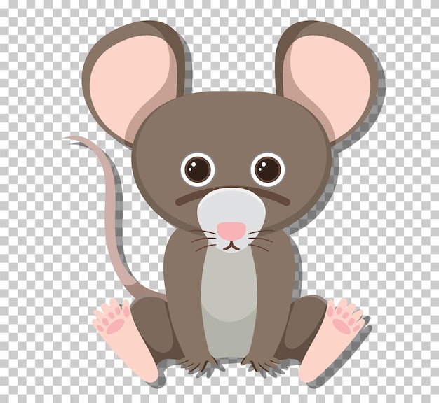 Cute mouse in flat cartoon style