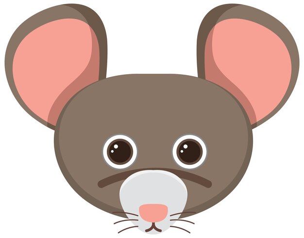 Cute mouse head in flat style