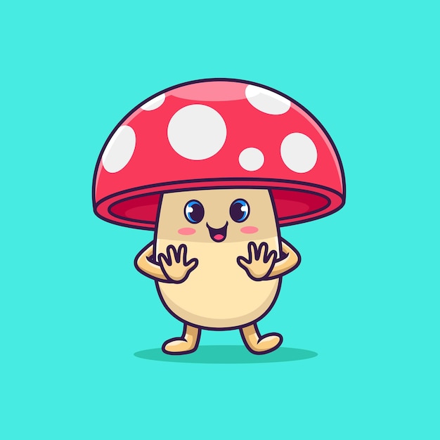 Free vector cute mushroom