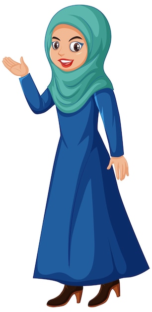 귀여운 이슬람 소녀 캐릭터