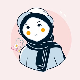 귀여운 이슬람 소녀 캐릭터