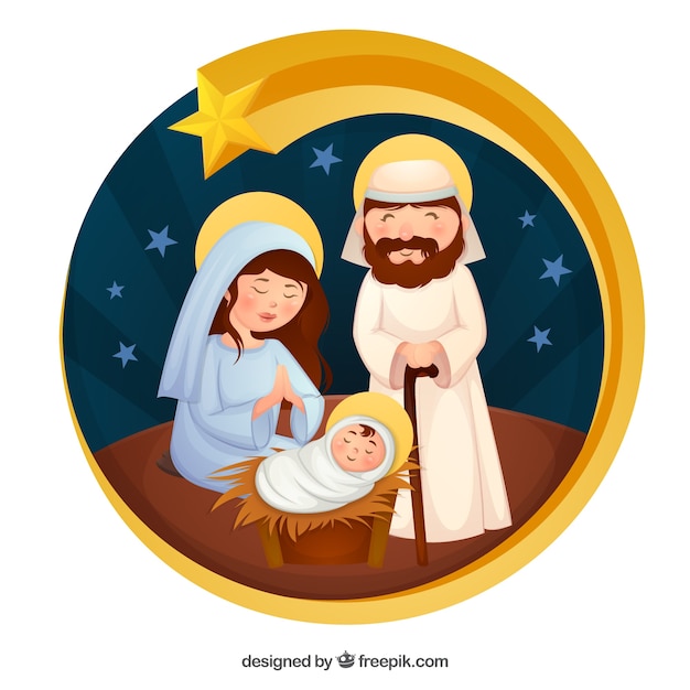 Cute nativity scene background