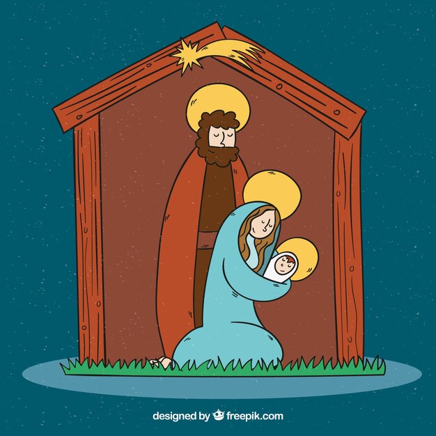 Cute nativity scene