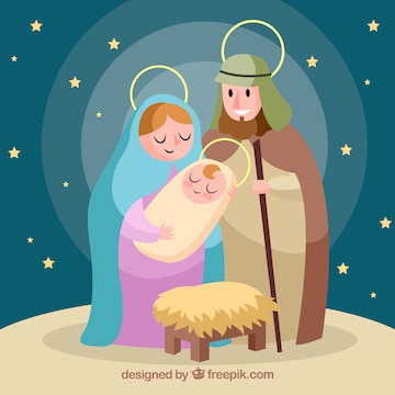 Free Vector | Cute nativity scene