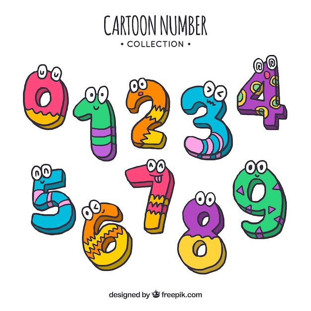 Free vector cute number collection