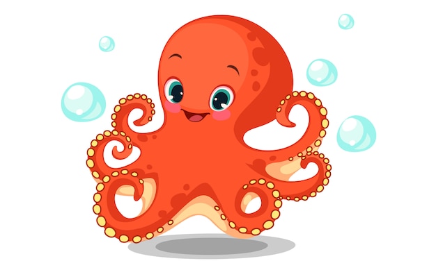 Free vector cute octopus cartoon